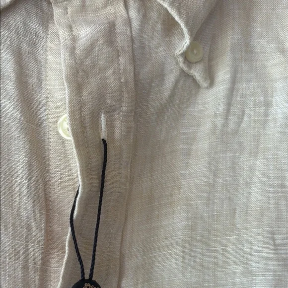 Brooks Brothers Cream Linen Casual Button Down Shirt - Picture 5 of 6